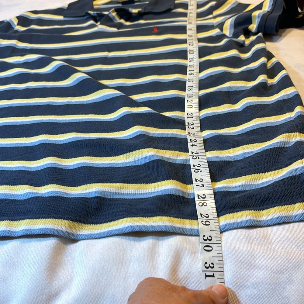 Polo Ralph Lauren Custom Fit Blue Stripe Cotton Polo Shirt Size XXL - Picture 10 of 12